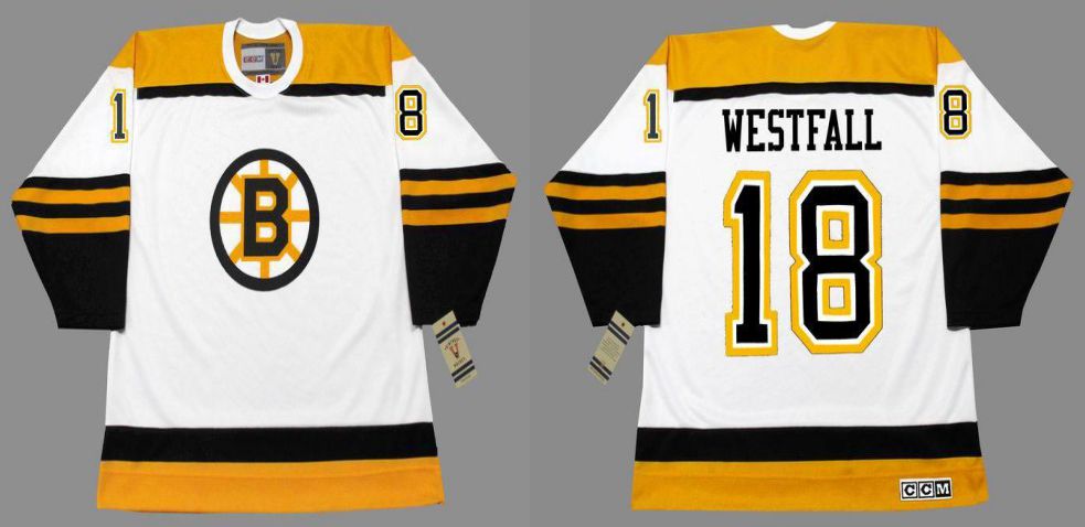 2019 Men Boston Bruins 18 Westfall White CCM NHL jerseys